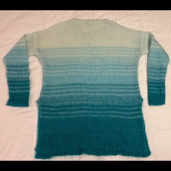 By Anthropologie Blue Ombre Tunic Wool Blend Sweater Size Medium Loose Knit EUC - Picture 7 of 7